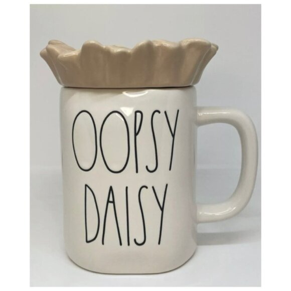 NEW Rae Dunn “OOPSY DAISY" With Daisy Flower Topper Mug 🐝 - Picture 3 of 8